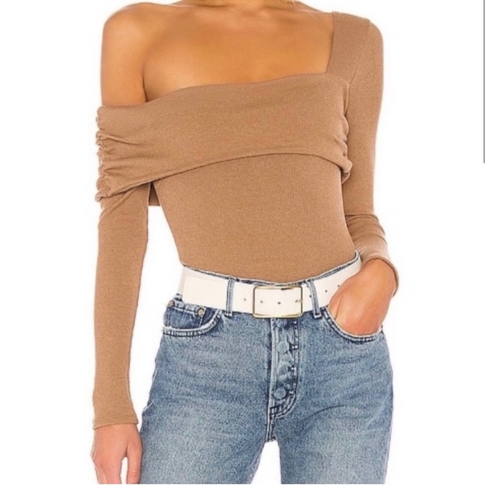 NWT Lovers and Friends Florence Bodysuit Size Small Taupe
